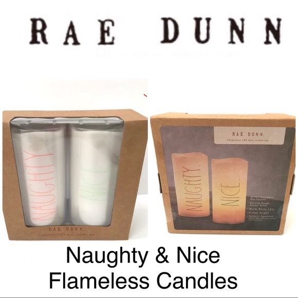 ❤️💚New Rae Dunn Naughty & Nice Flameless Candles - Picture 1 of 11